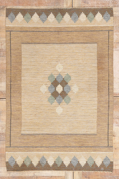 4 x 7 Ingegerd Silow Vintage Swedish Rollakan Rug 79059