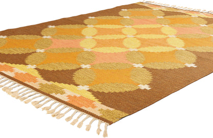 5 x 8 Ingegerd Silow Vintage Swedish Rollakan Rug 79043