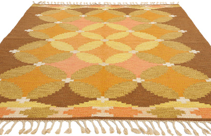 5 x 8 Ingegerd Silow Vintage Swedish Rollakan Rug 79043