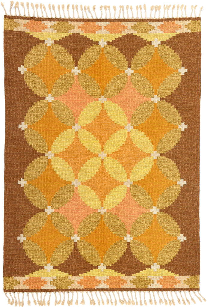 5 x 8 Ingegerd Silow Vintage Swedish Rollakan Rug 79043