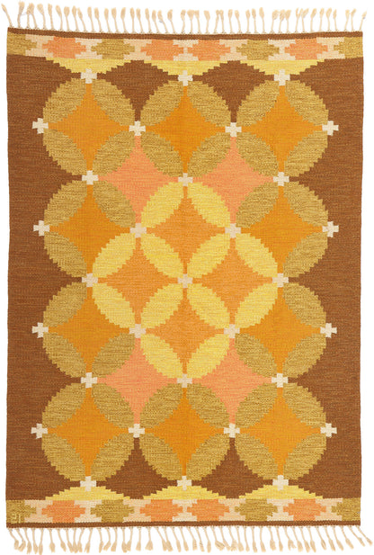 5 x 8 Ingegerd Silow Vintage Swedish Rollakan Rug 79043