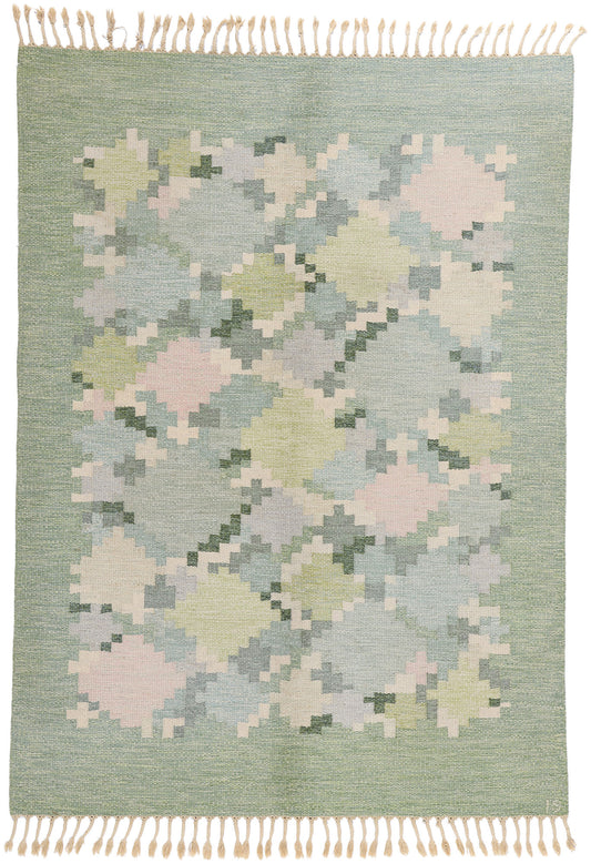 5 x 8 Ingegerd Silow Vintage Swedish Rollakan Rug 79053