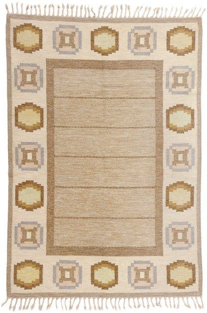 5 x 8 Ingegerd Silow Vintage Swedish Rollakan Rug 79056