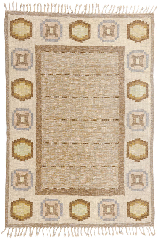 5 x 8 Ingegerd Silow Vintage Swedish Rollakan Rug 79056