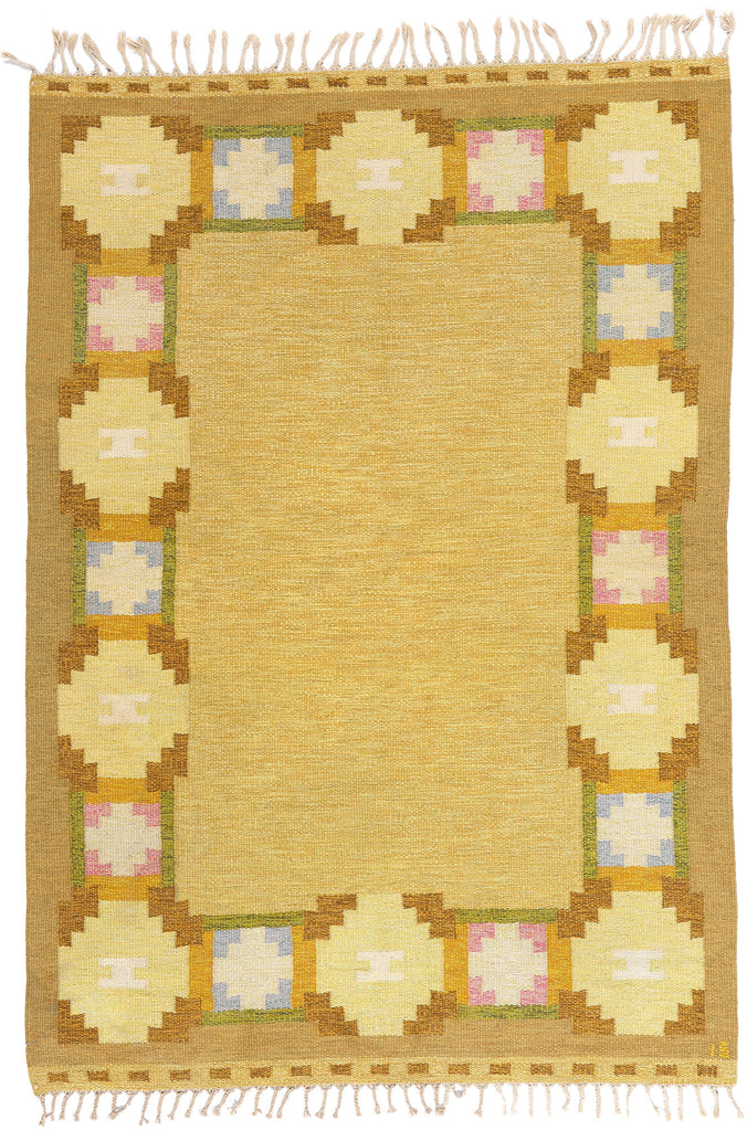 5 x 8 Ingegerd Silow Vintage Swedish Rollakan Rug 79026