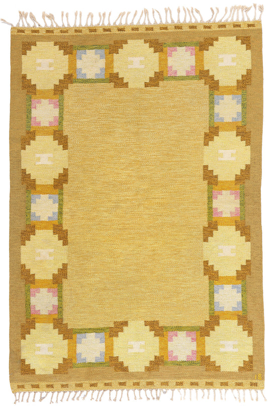 5 x 8 Ingegerd Silow Vintage Swedish Rollakan Rug 79026