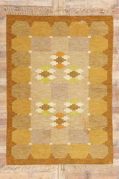 5 x 8 Ingegerd Silow Vintage Swedish Rollakan Rug 79052