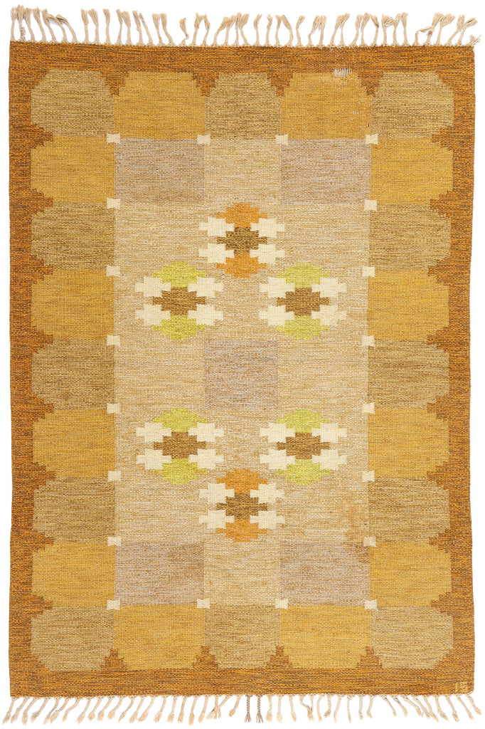 5 x 8 Ingegerd Silow Vintage Swedish Rollakan Rug 79052