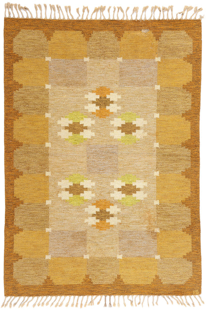 5 x 8 Ingegerd Silow Vintage Swedish Rollakan Rug 79052