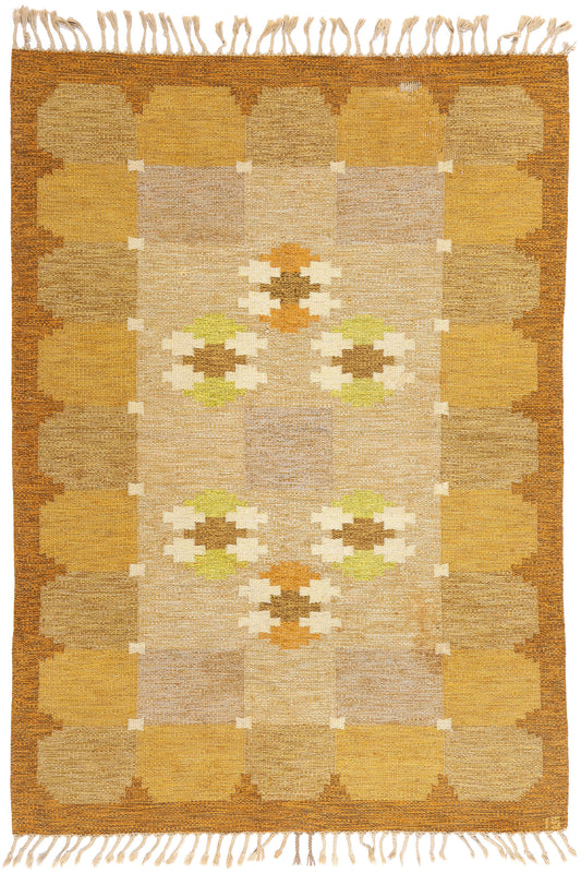 5 x 8 Ingegerd Silow Vintage Swedish Rollakan Rug 79052