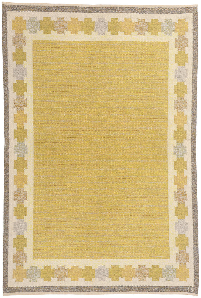 5 x 8 Ingegerd Silow Vintage Swedish Rollakan Rug 79037