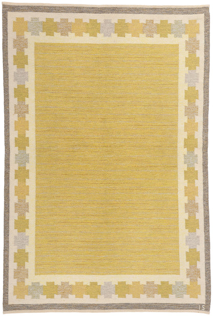 5 x 8 Ingegerd Silow Vintage Swedish Rollakan Rug 79037