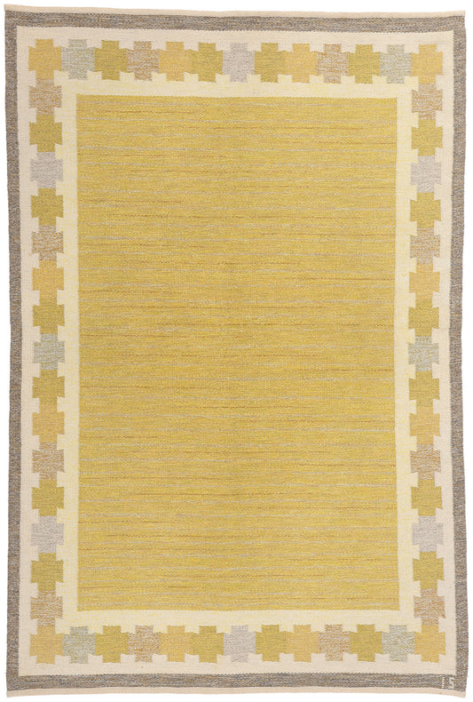 5 x 8 Ingegerd Silow Vintage Swedish Rollakan Rug 79037