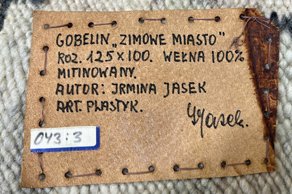 3 x 4 Vintage Polish Zimowe Miasto Gobelin Tapestry 79064