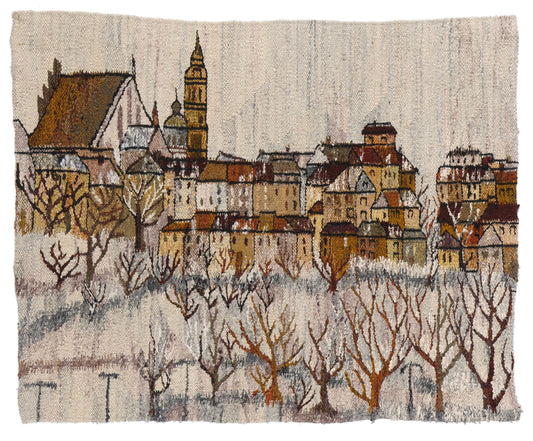 3 x 4 Vintage Polish Zimowe Miasto Gobelin Tapestry 79064