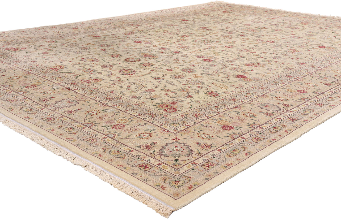 9 x 12 Vintage Ivory Chinese Tabriz Rug 79246