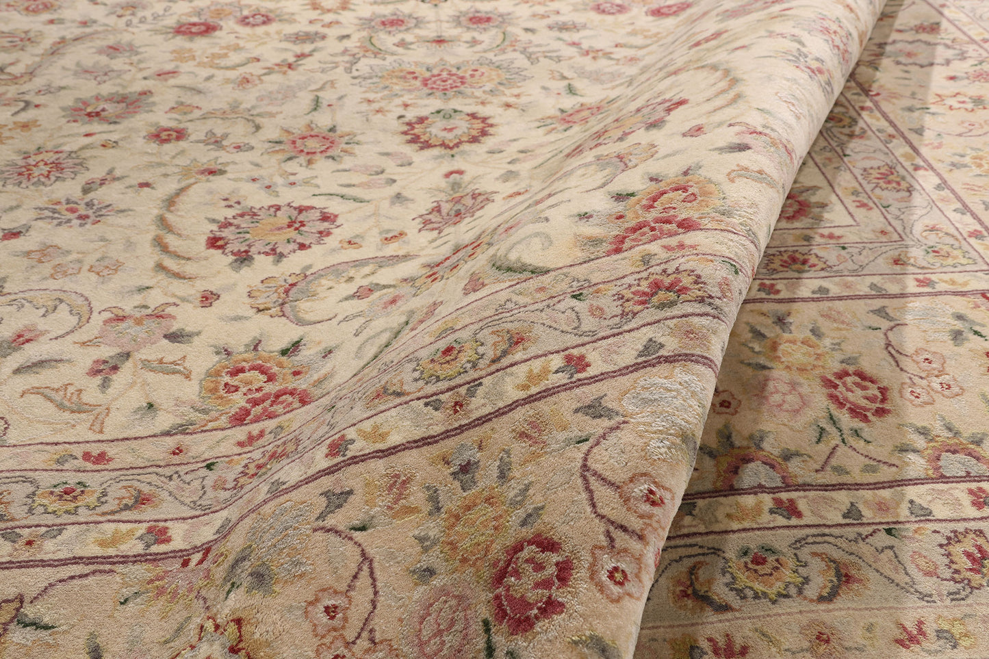 9 x 12 Vintage Ivory Chinese Tabriz Rug 79246