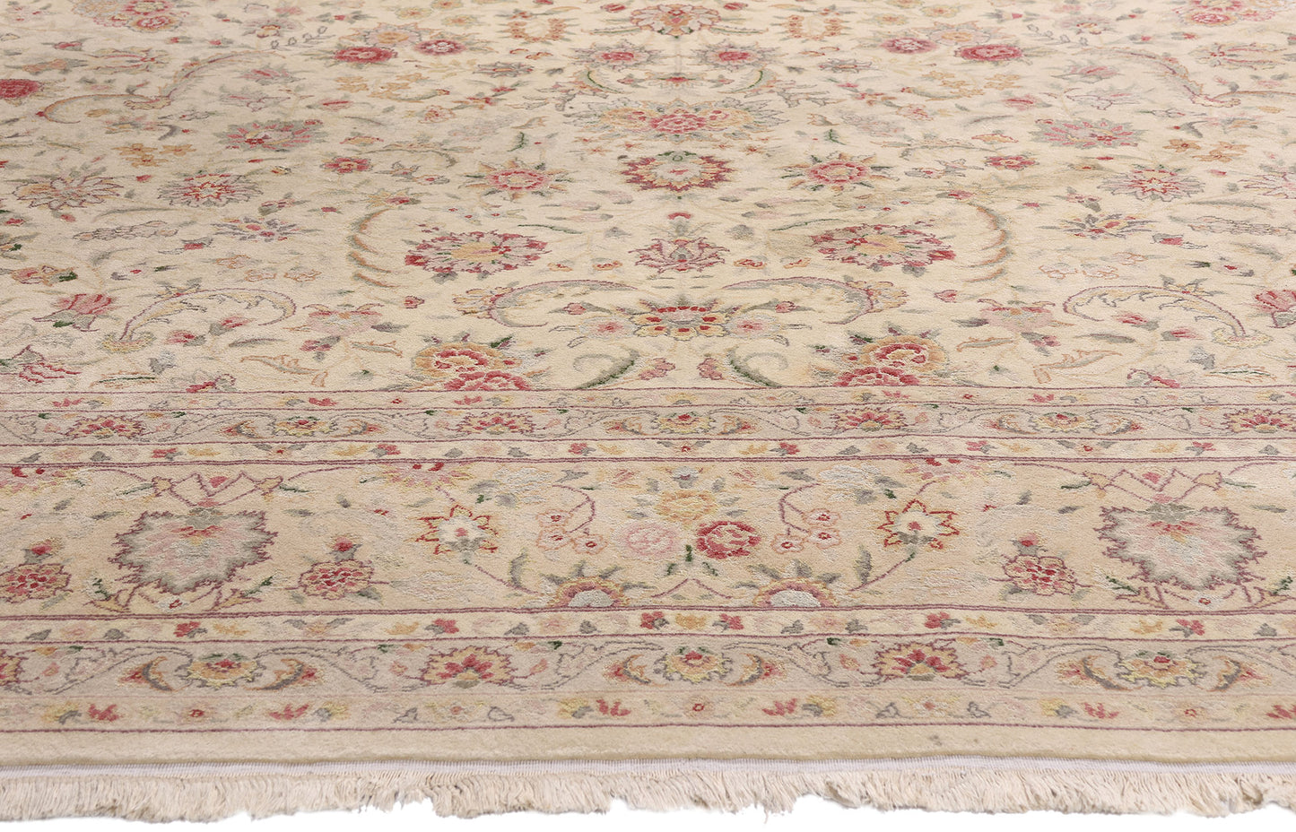 9 x 12 Vintage Ivory Chinese Tabriz Rug 79246