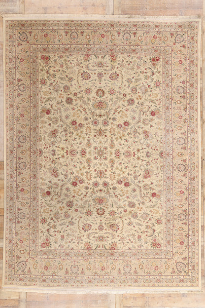 9 x 12 Vintage Ivory Chinese Tabriz Rug 79246