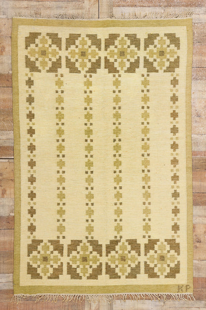 4 x 7 Kerstin Persson Vintage Swedish Rollakan Rug 79049