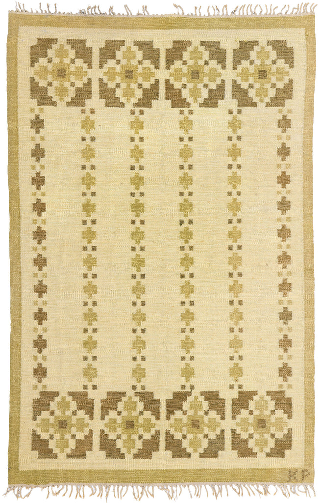 4 x 7 Kerstin Persson Vintage Swedish Rollakan Rug 79049