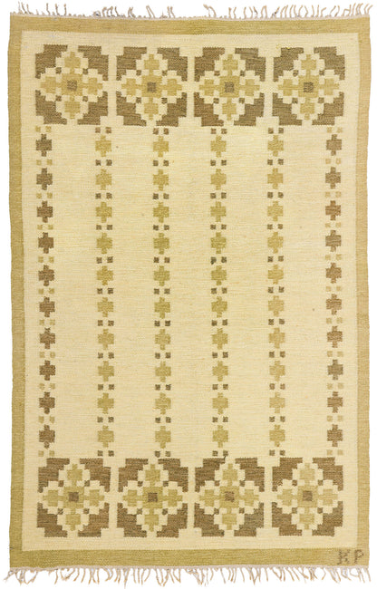 4 x 7 Kerstin Persson Vintage Swedish Rollakan Rug 79049
