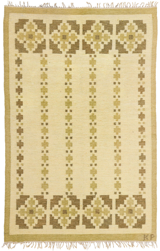 4 x 7 Kerstin Persson Vintage Swedish Rollakan Rug 79049