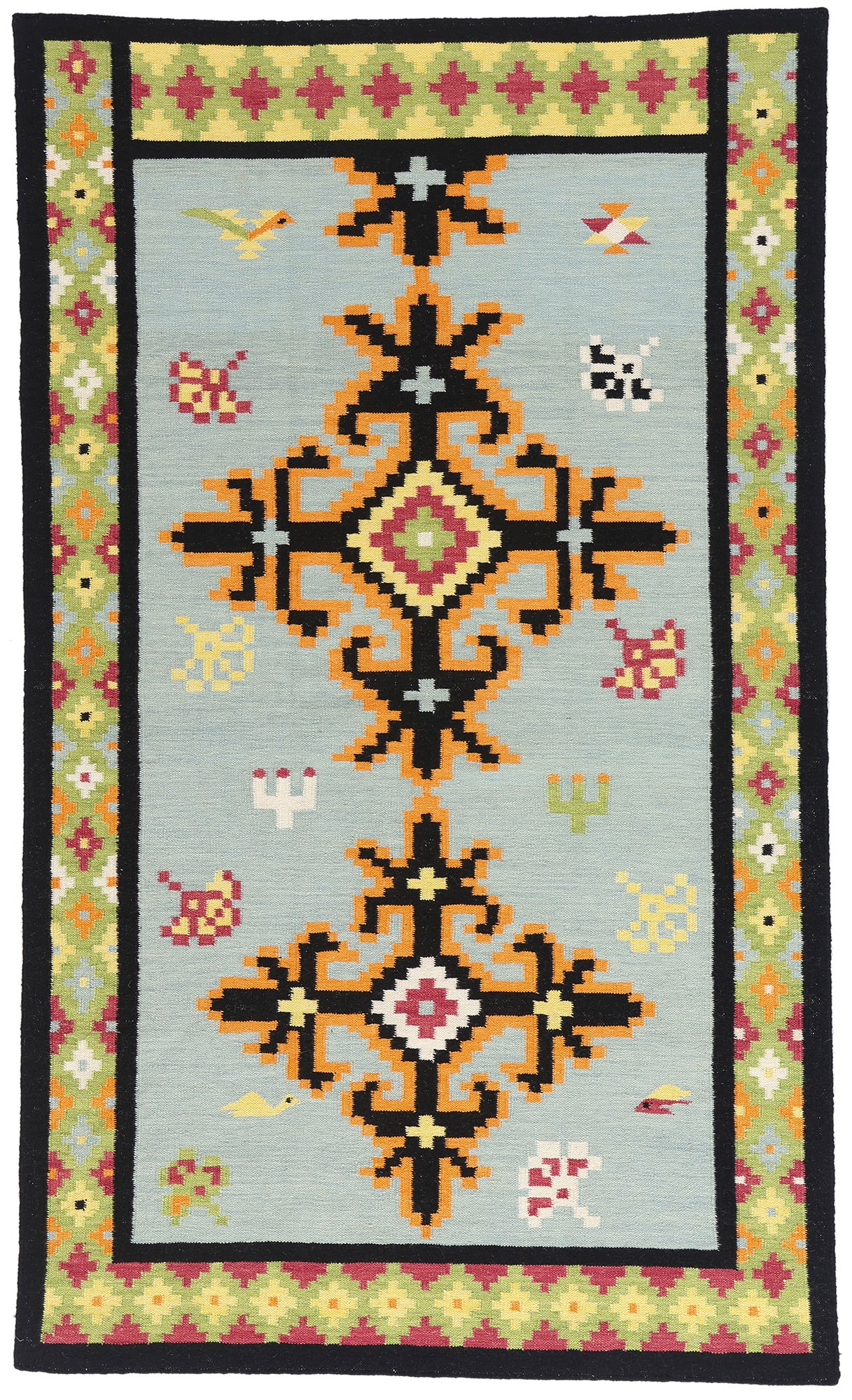 5 x 8 Light Blue Indian Kilim Rug 31352