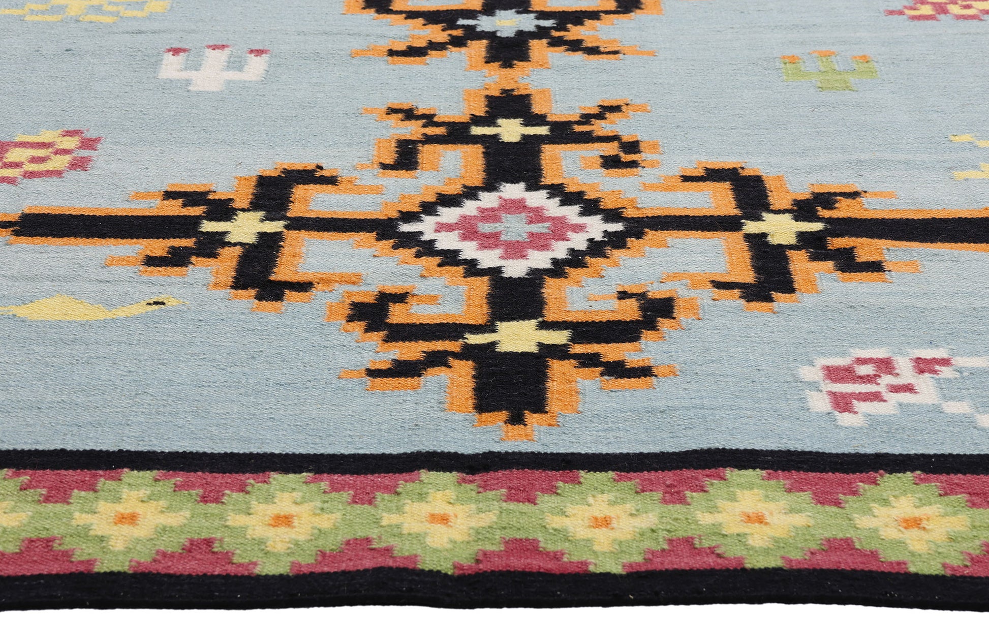 6 x 9 Light Blue Indian Kilim Rug 31351