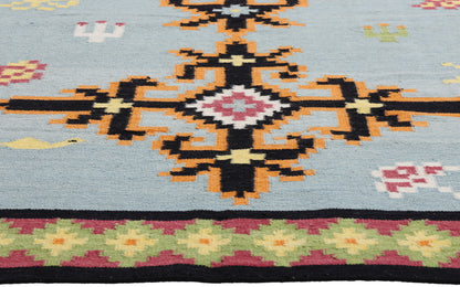 6 x 9 Light Blue Indian Kilim Rug 31351