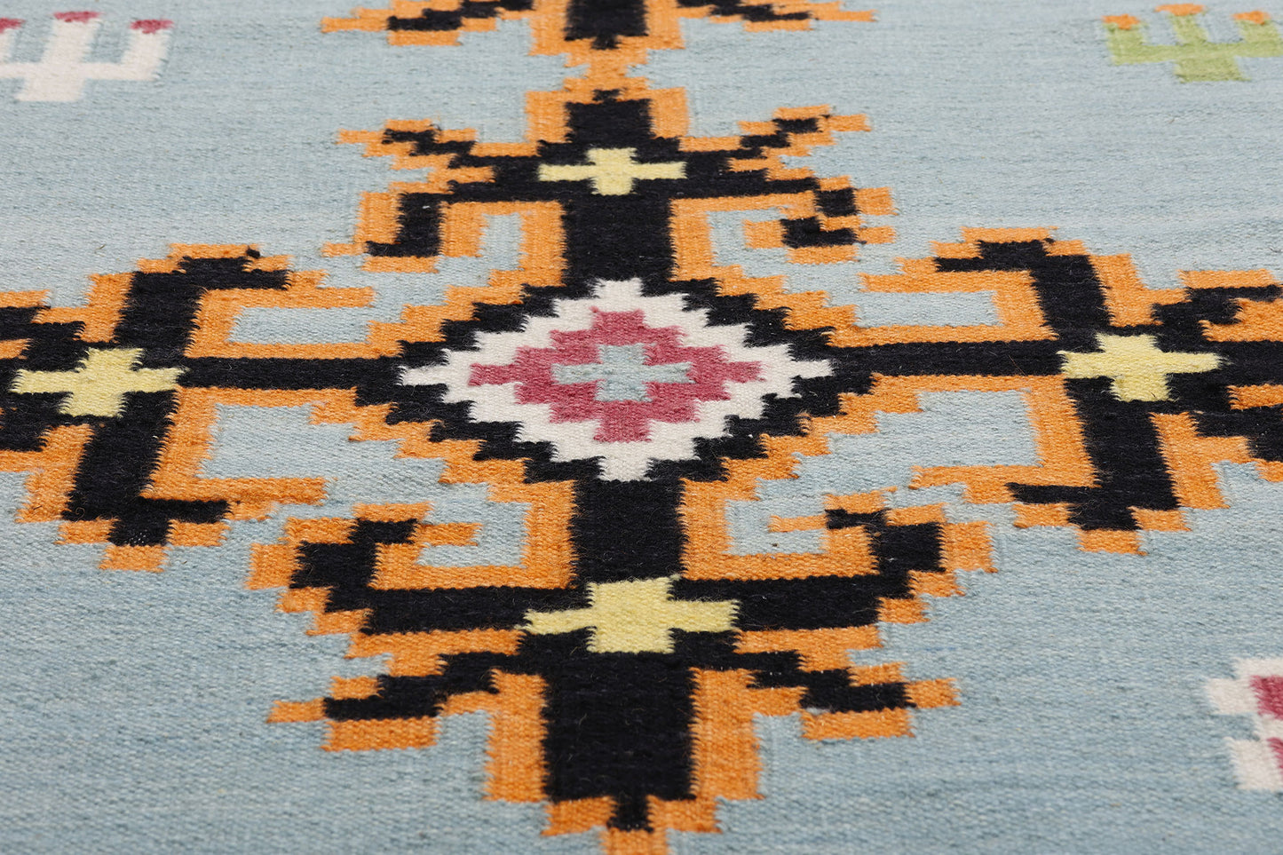 6 x 9 Light Blue Indian Kilim Rug 31351