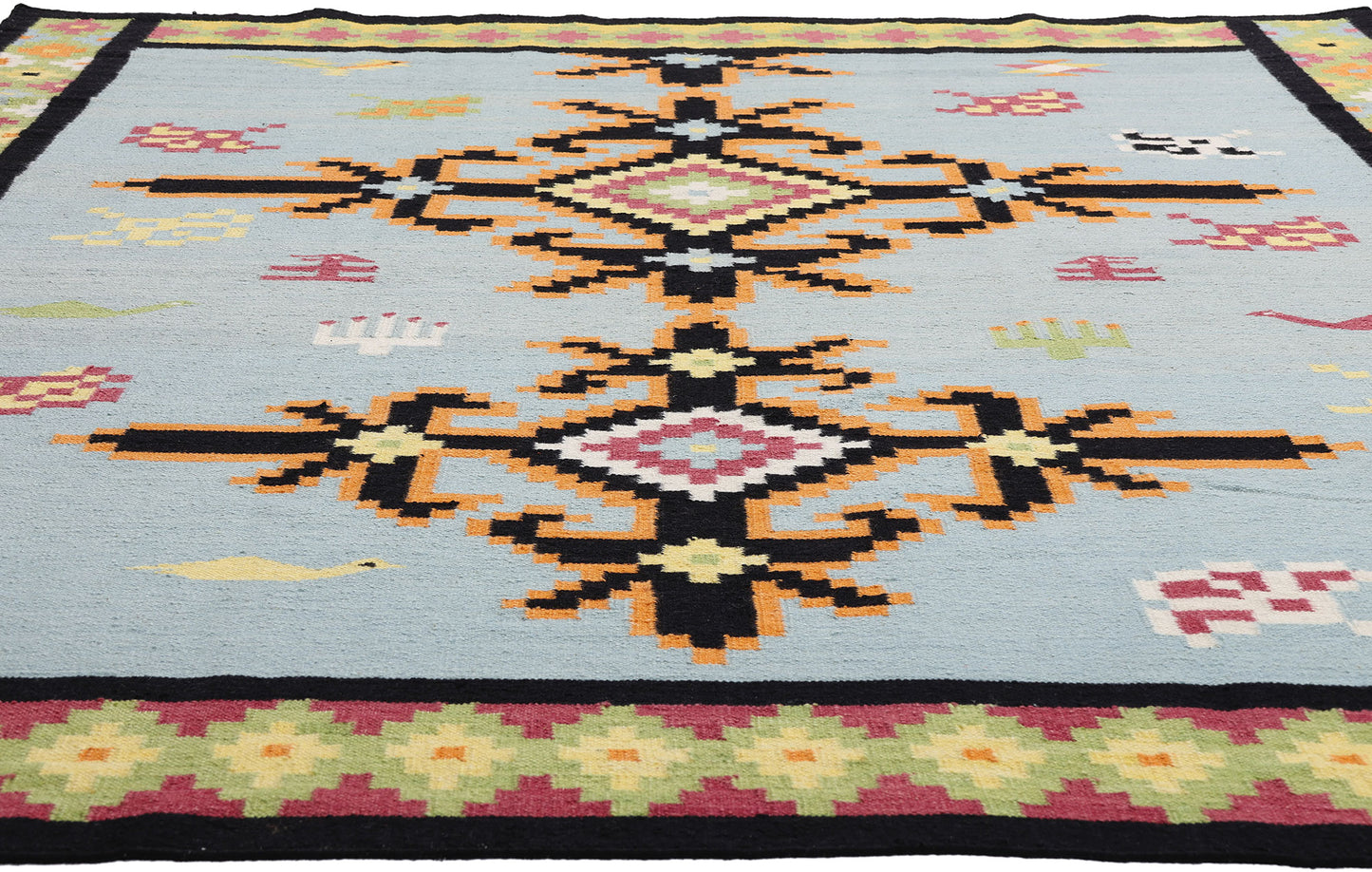8 x 10 Light Blue Indian Kilim Rug 31350