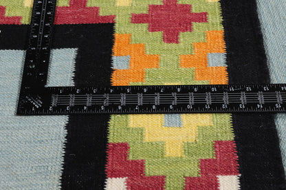9 x 12 Light Blue Indian Kilim Rug 31349