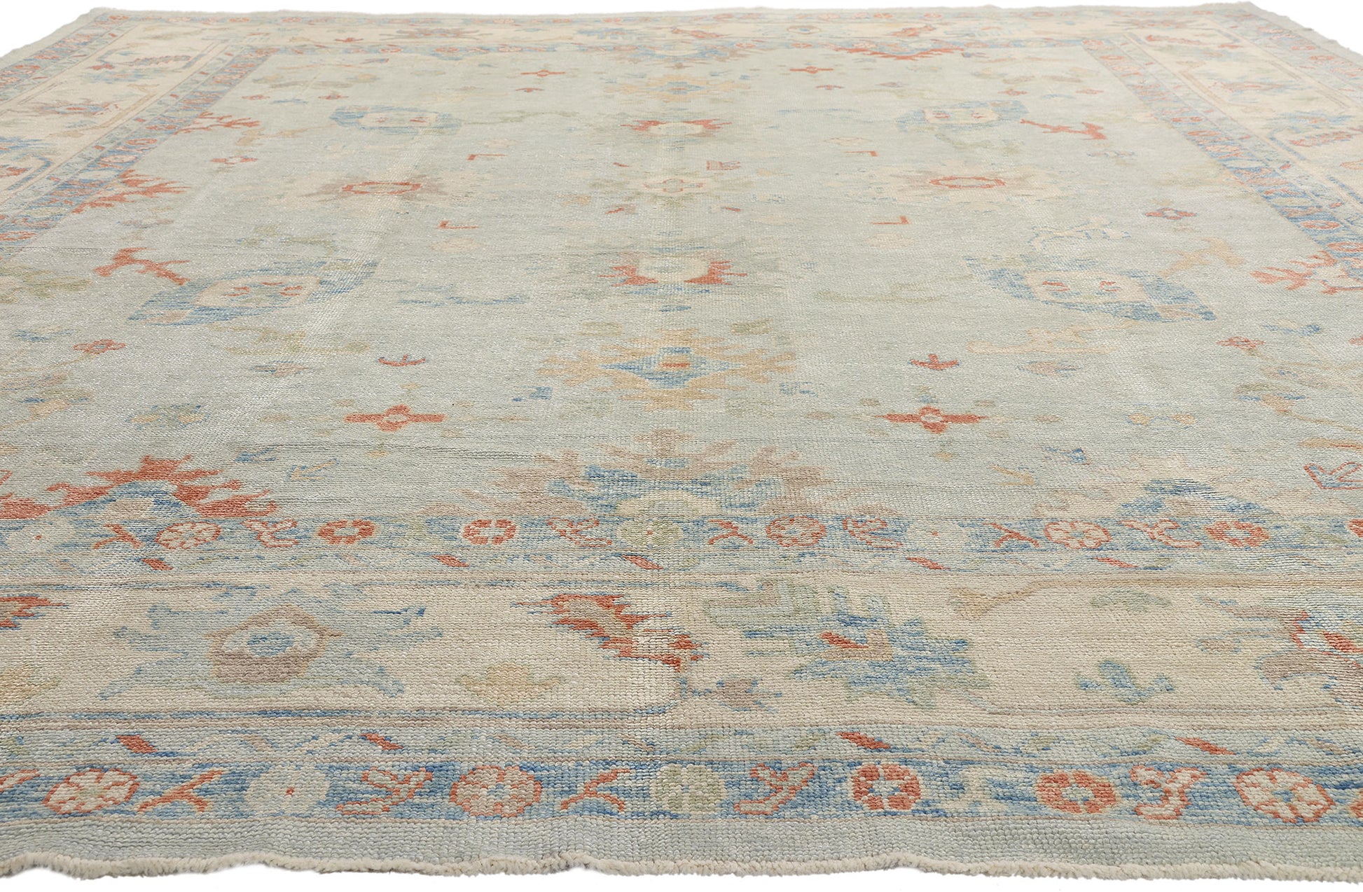 12 x 15 Light Blue Modern Turkish Oushak Rug 54029