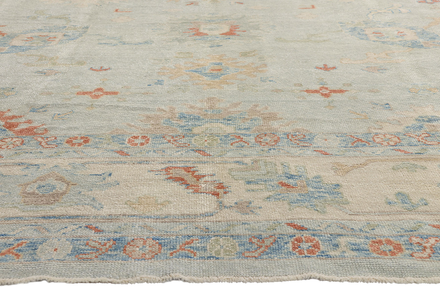 12 x 15 Light Blue Modern Turkish Oushak Rug 54029