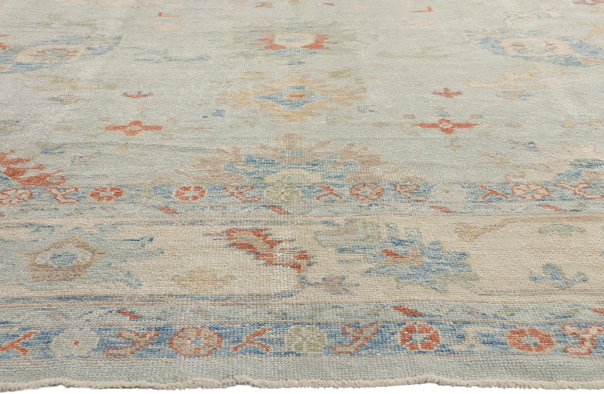 12 x 15 Light Blue Modern Turkish Oushak Rug 54029