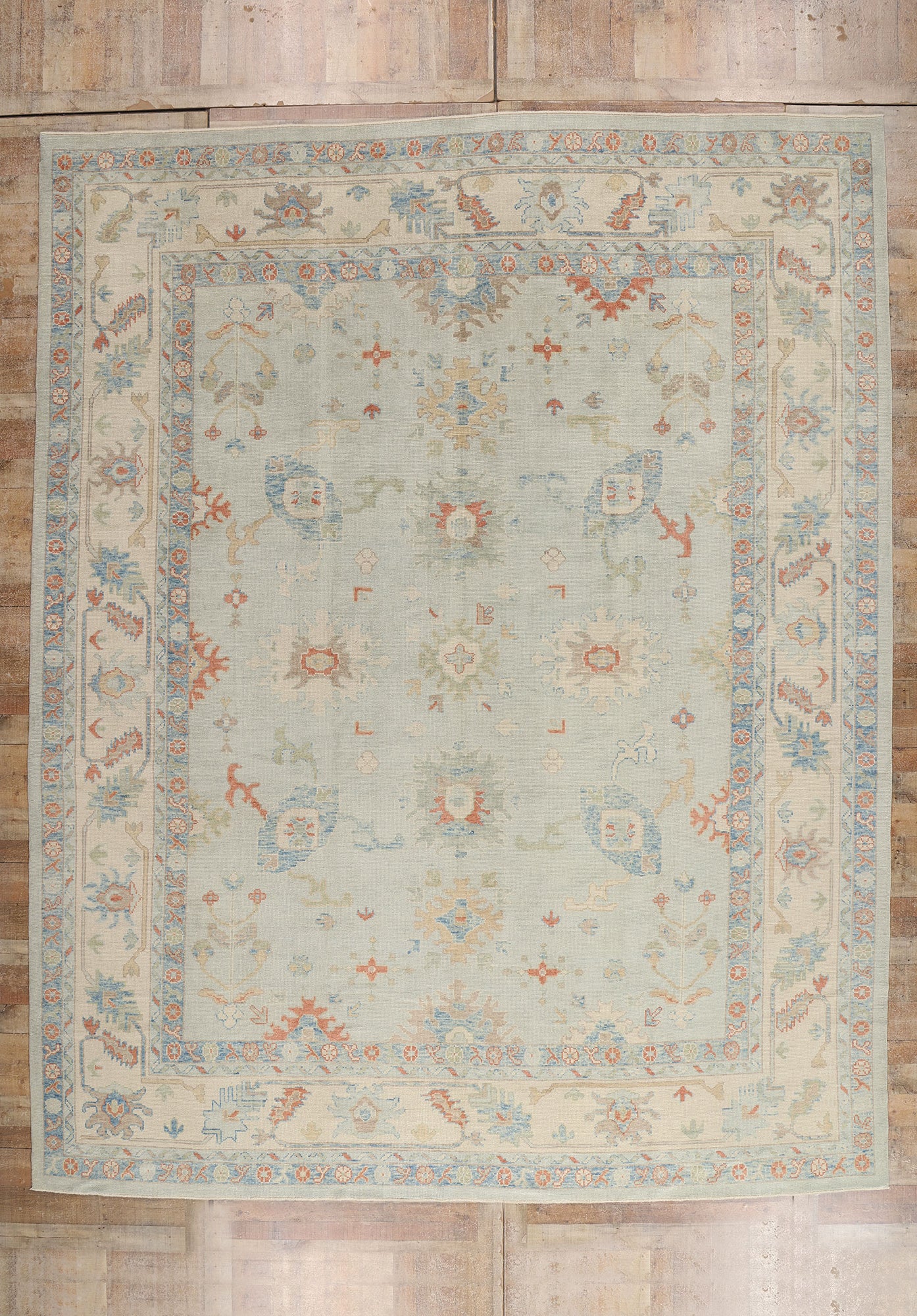 12 x 15 Light Blue Modern Turkish Oushak Rug 54029
