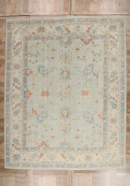 12 x 15 Light Blue Modern Turkish Oushak Rug 54029
