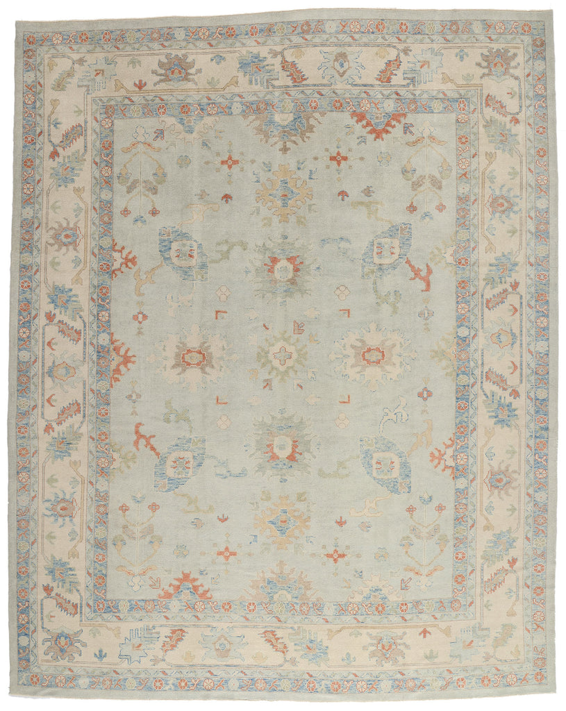 12 x 15 Light Blue Modern Turkish Oushak Rug 54029