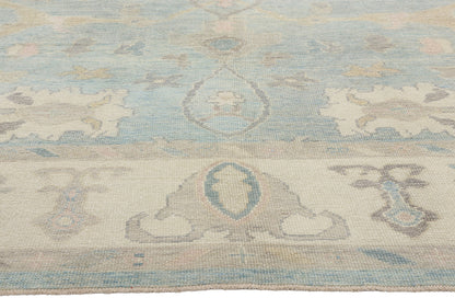 11 x 14 Modern Light Blue Turkish Oushak Rug 53989