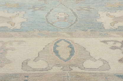 11 x 14 Modern Light Blue Turkish Oushak Rug 53989
