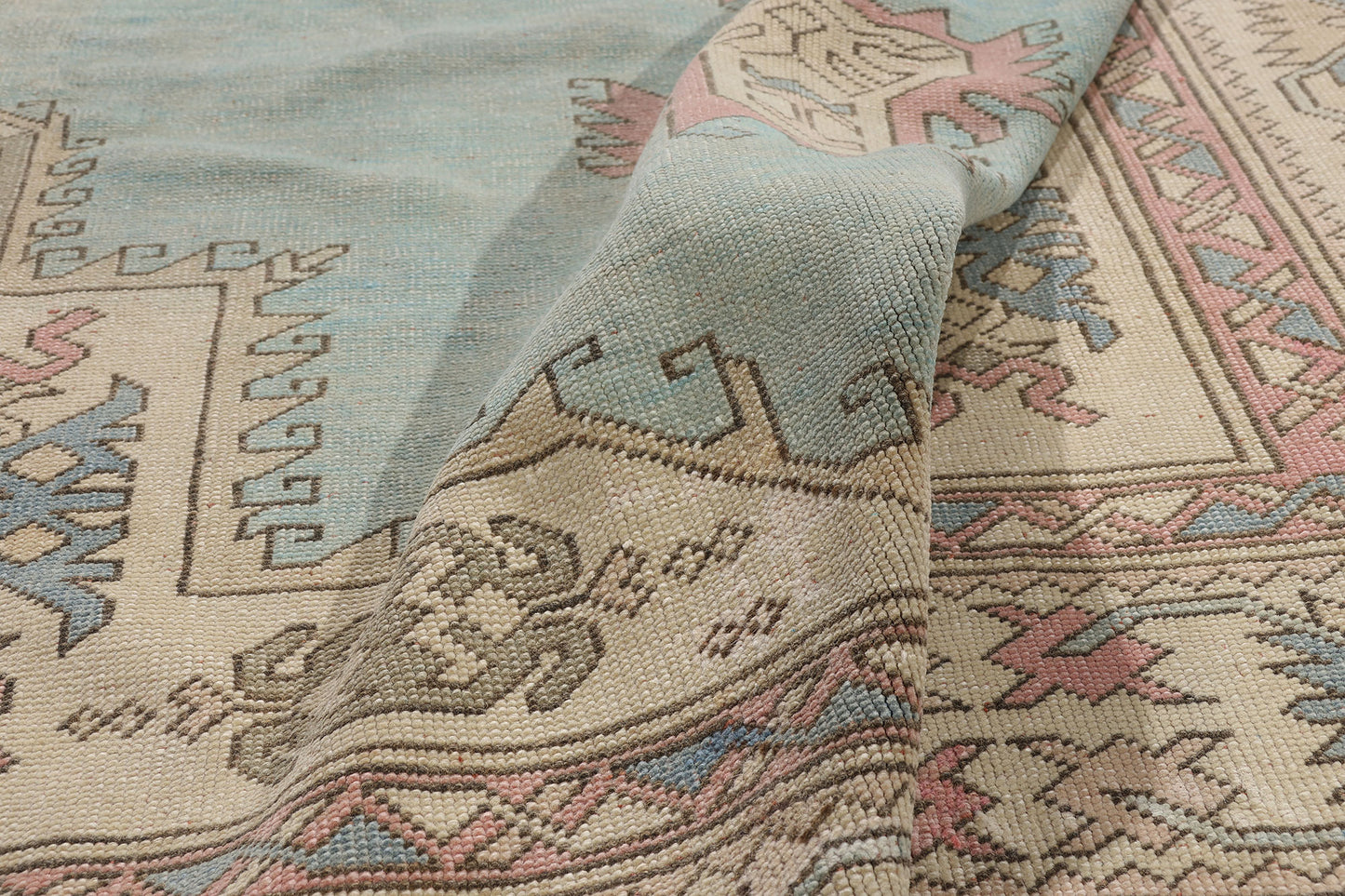 6 x 9 Vintage Pastel Turkish Oushak Rug 53992
