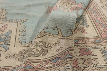 6 x 9 Vintage Pastel Turkish Oushak Rug 53992