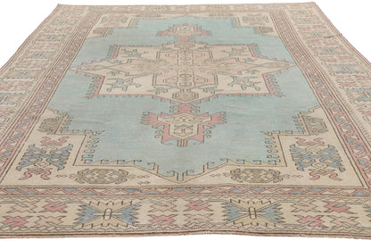 6 x 9 Vintage Pastel Turkish Oushak Rug 53992