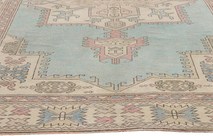 6 x 9 Vintage Pastel Turkish Oushak Rug 53992