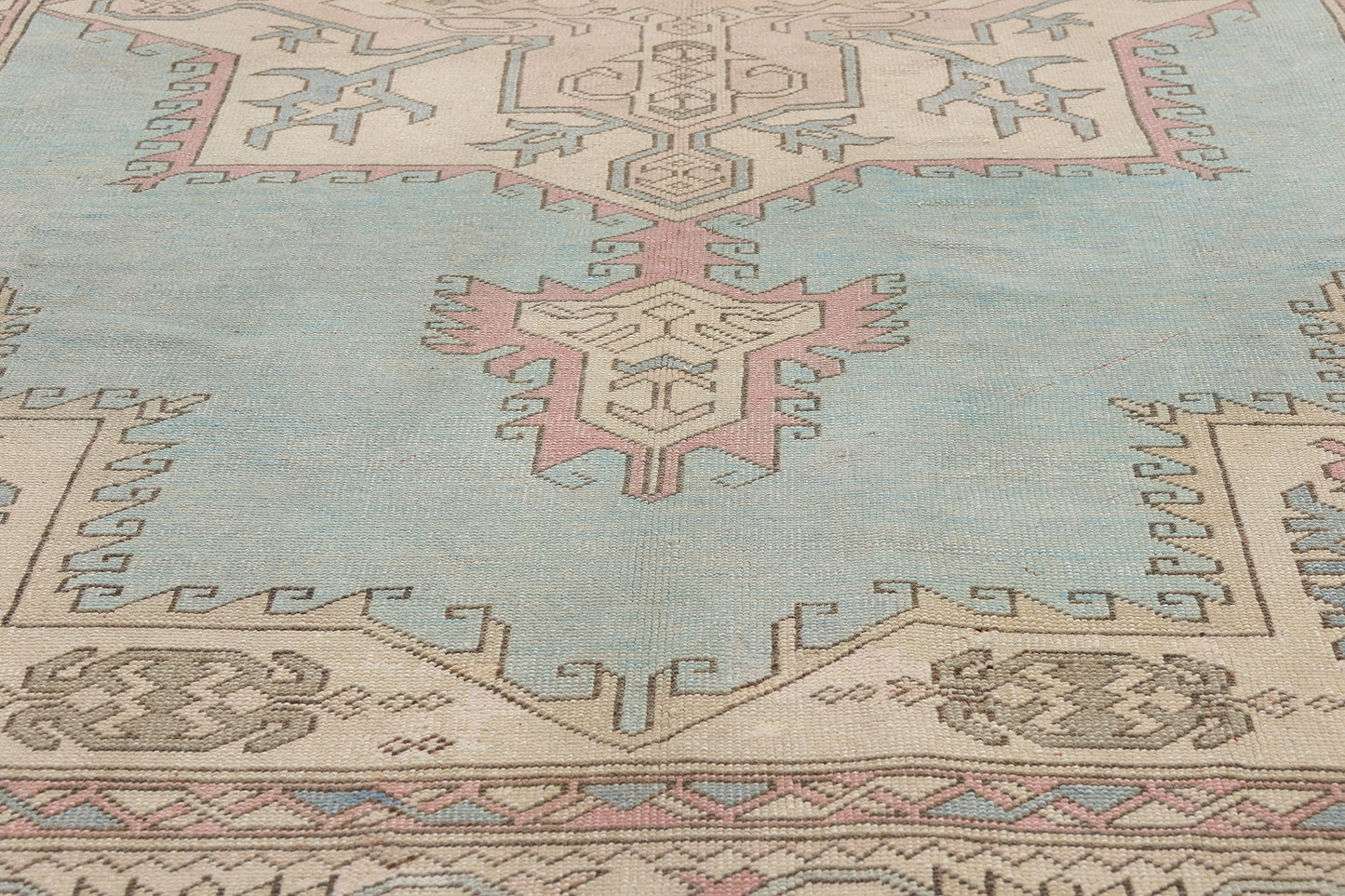 6 x 9 Vintage Pastel Turkish Oushak Rug 53992