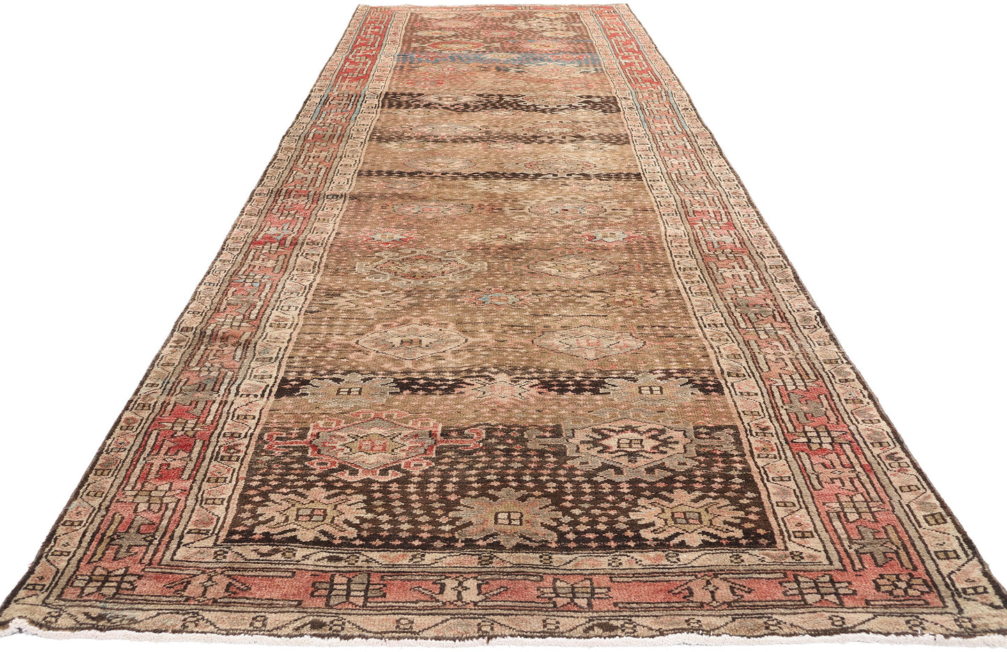4 x 15 Antique Persian Hamadan Rug 61325