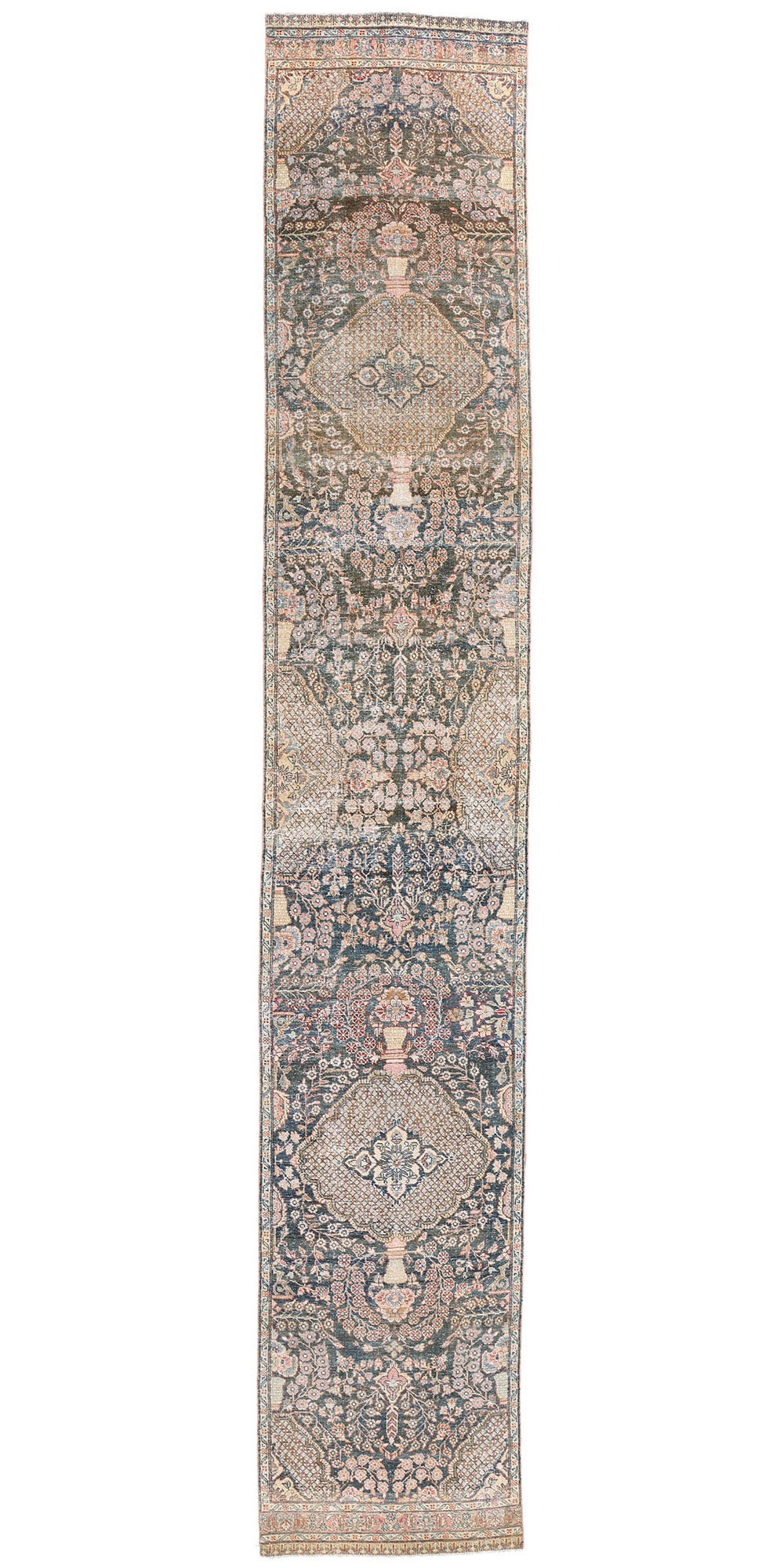 3 x 17 Antique Persian Tabriz Rug 61335