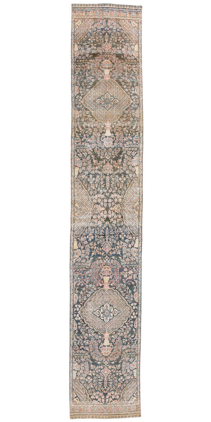 3 x 17 Antique Persian Tabriz Rug 61335