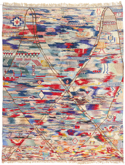 10 x 13 - Multicolor Beni Mrirt Moroccan Rug - 21155